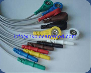 China O normal 7 do estilo do ruído 1,5 conduz o cabo de Holter, extremidade da pressão, IEC/AHA fornecedor
