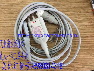 China original 3 de uma peça só conduz o cabo do ecg, grampo, AHA, 989803143181 fornecedor